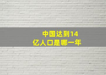 中国达到14亿人口是哪一年