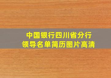 中国银行四川省分行领导名单简历图片高清