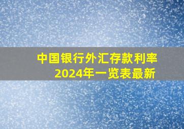 中国银行外汇存款利率2024年一览表最新