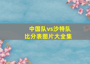 中国队vs沙特队比分表图片大全集