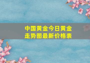 中国黄金今日黄金走势图最新价格表