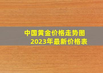 中国黄金价格走势图2023年最新价格表