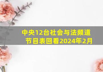 中央12台社会与法频道节目表回看2024年2月