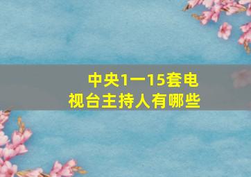 中央1一15套电视台主持人有哪些