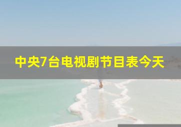 中央7台电视剧节目表今天