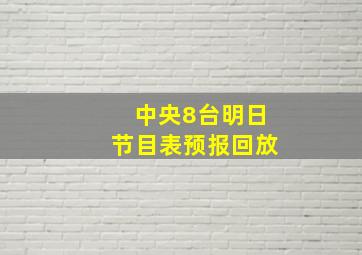 中央8台明日节目表预报回放