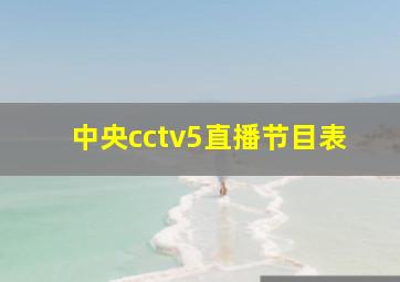 中央cctv5直播节目表