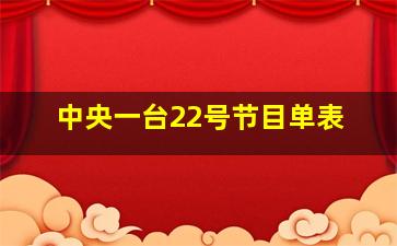 中央一台22号节目单表