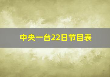 中央一台22日节目表