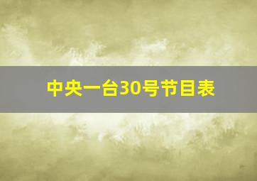 中央一台30号节目表