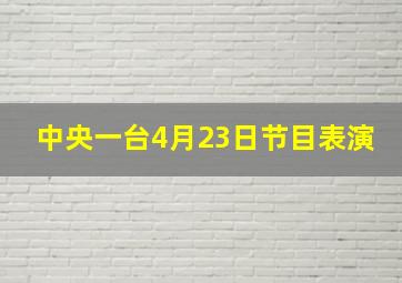 中央一台4月23日节目表演