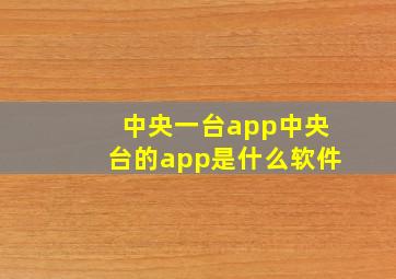 中央一台app中央台的app是什么软件