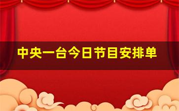 中央一台今日节目安排单