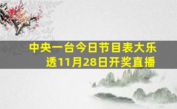 中央一台今日节目表大乐透11月28日开奖直播