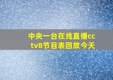 中央一台在线直播cctv8节目表回放今天