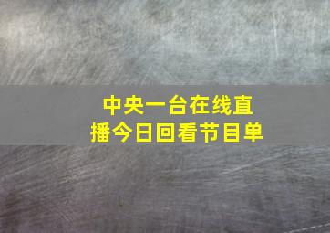 中央一台在线直播今日回看节目单