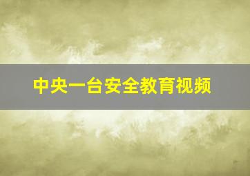 中央一台安全教育视频