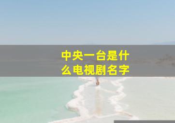 中央一台是什么电视剧名字