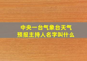 中央一台气象台天气预报主持人名字叫什么