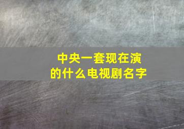 中央一套现在演的什么电视剧名字