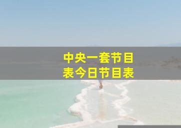 中央一套节目表今日节目表