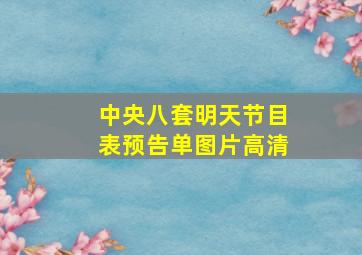 中央八套明天节目表预告单图片高清