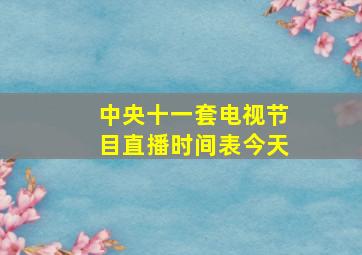 中央十一套电视节目直播时间表今天