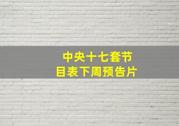 中央十七套节目表下周预告片