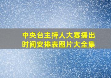 中央台主持人大赛播出时间安排表图片大全集