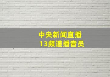 中央新闻直播13频道播音员