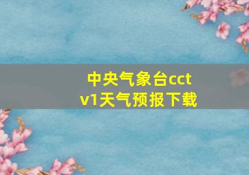 中央气象台cctv1天气预报下载