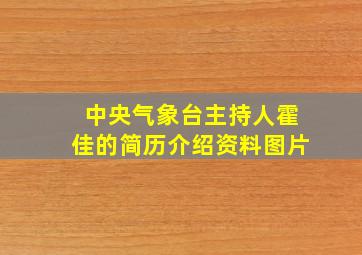 中央气象台主持人霍佳的简历介绍资料图片