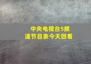 中央电视台5频道节目表今天回看