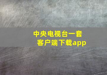 中央电视台一套客户端下载app