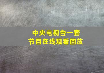 中央电视台一套节目在线观看回放