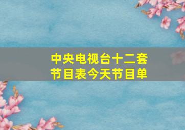 中央电视台十二套节目表今天节目单