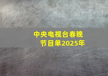 中央电视台春晚节目单2025年