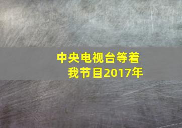 中央电视台等着我节目2017年