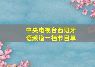 中央电视台西班牙语频道一档节目单