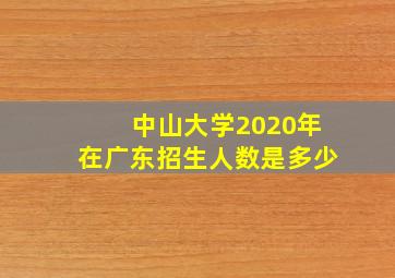 中山大学2020年在广东招生人数是多少