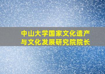 中山大学国家文化遗产与文化发展研究院院长