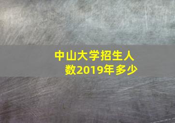 中山大学招生人数2019年多少