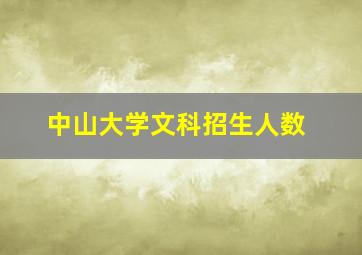 中山大学文科招生人数