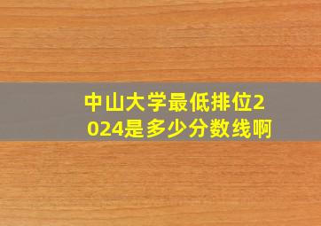 中山大学最低排位2024是多少分数线啊