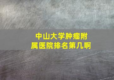 中山大学肿瘤附属医院排名第几啊