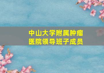 中山大学附属肿瘤医院领导班子成员