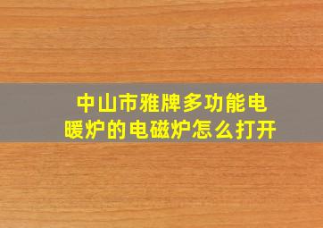 中山市雅牌多功能电暖炉的电磁炉怎么打开