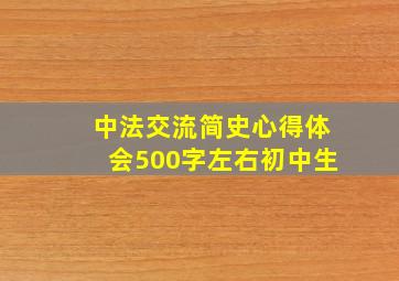 中法交流简史心得体会500字左右初中生