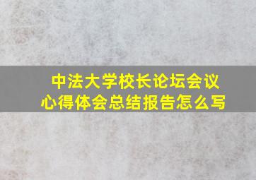 中法大学校长论坛会议心得体会总结报告怎么写