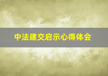 中法建交启示心得体会